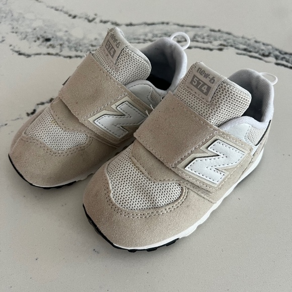 New Balance Toddler 574 Neo Sole Hook & Loop Sneaker, white, 5.5XW - Picture 1 of 6